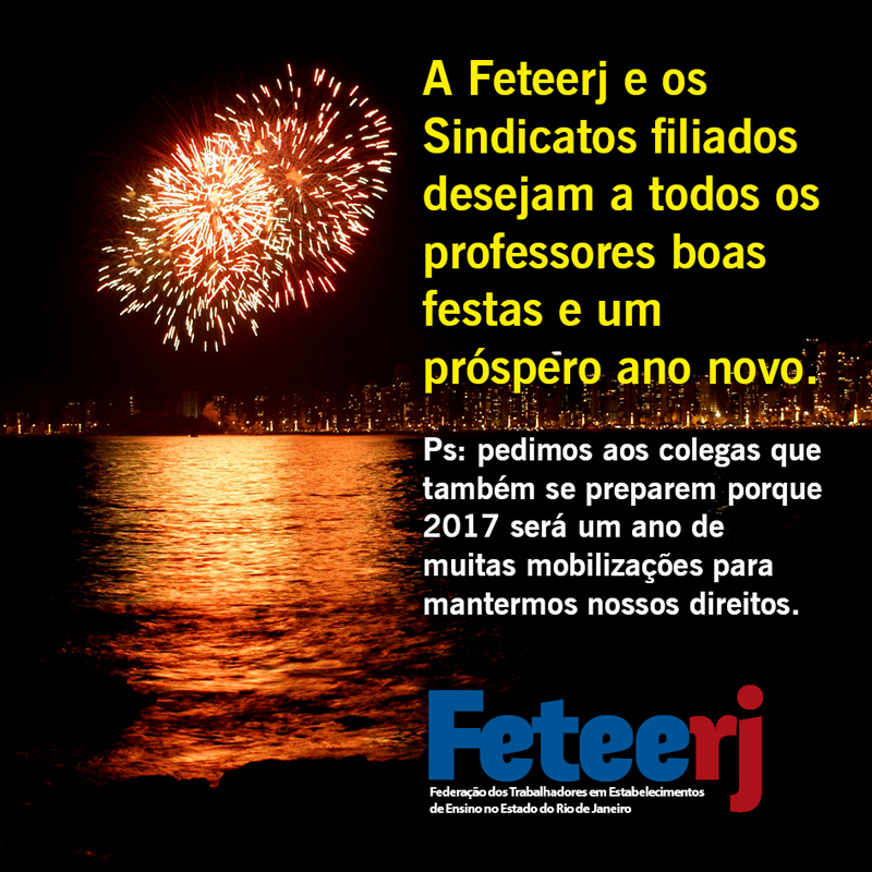 Veja o cartão de boas festas da Feteerj
