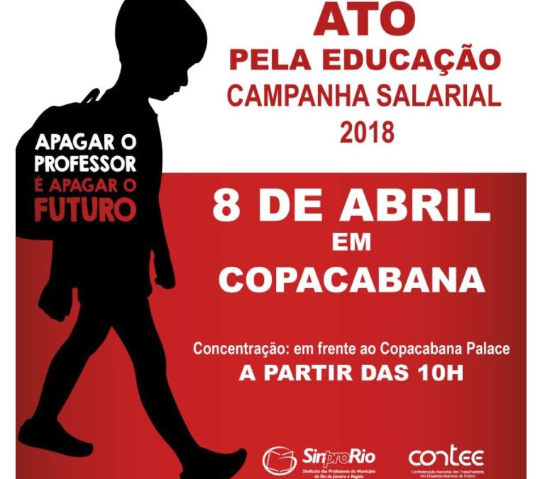 Professores do Rio de Janeiro fazem ato dia 8 de abril para defender a educação