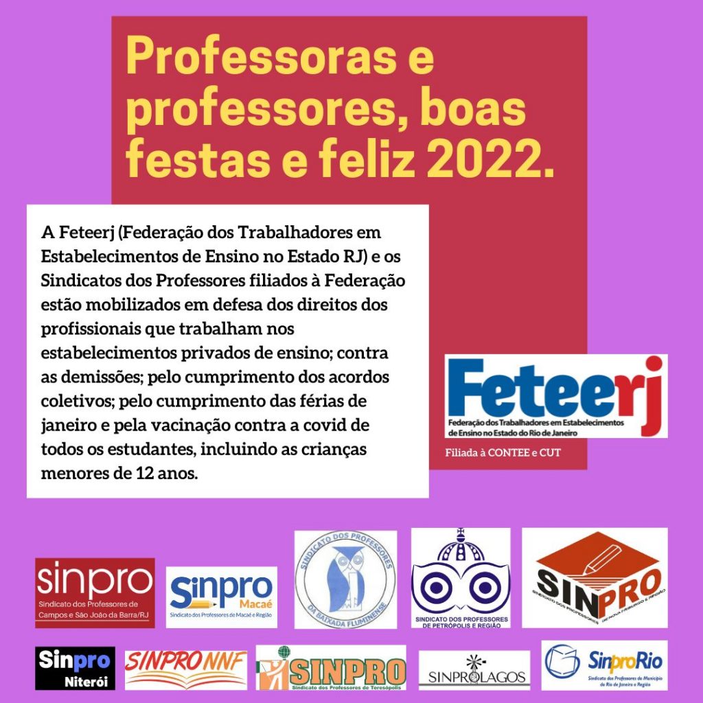 PROFESSORAS E PROFESSORES, BOAS FESTAS E FELIZ 2022