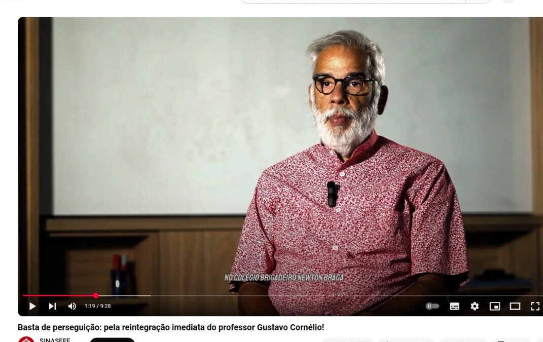 FETEERJ APOIA LUTA DO PROFESSOR GUSTAVO HENRIQUE CORNÉLIO PELA SUA REINTEGRAÇÃO AO TRABALHO