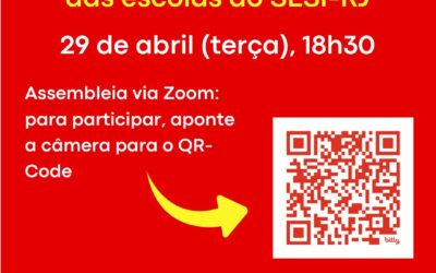FETEERJ E SINPROS CONVOCAM ASSEMBLEIA ON-LINE DIA 29/04 DOS PROFESSORES QUE TRABALHAM NO SESI